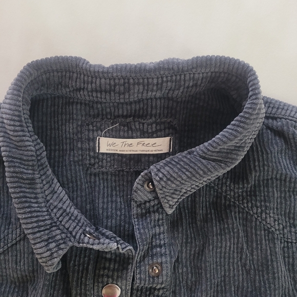 We The Free Cordory Cropped Snap Button Jacket Medium Gray - Picture 5 of 9